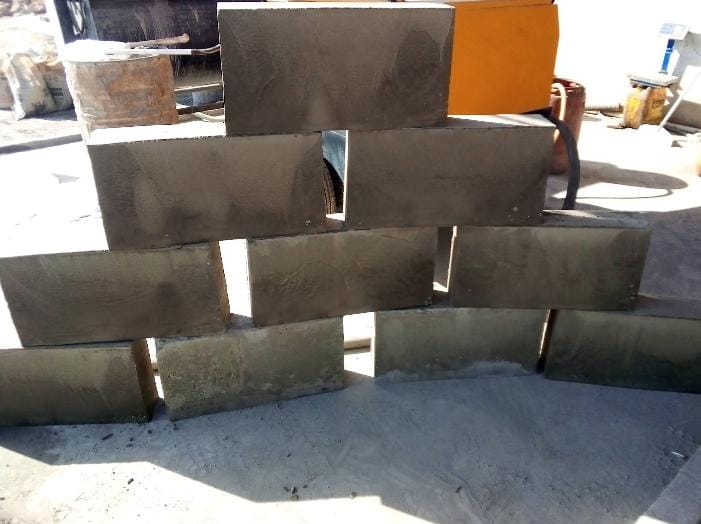 Detailed view of foam concrete block quality and structure