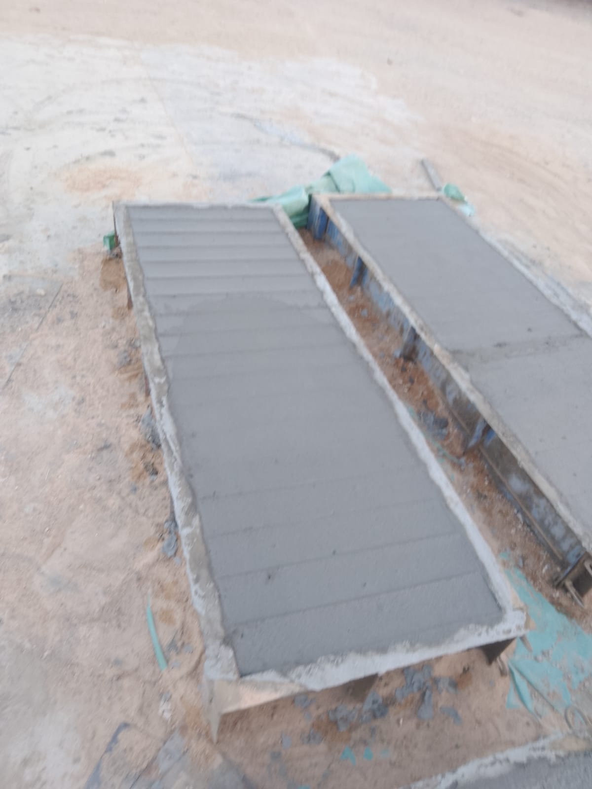 Foam concrete blocks in curing stage