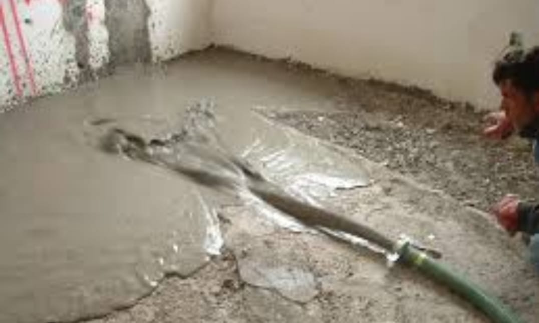 Foam concrete screed pouring and application process