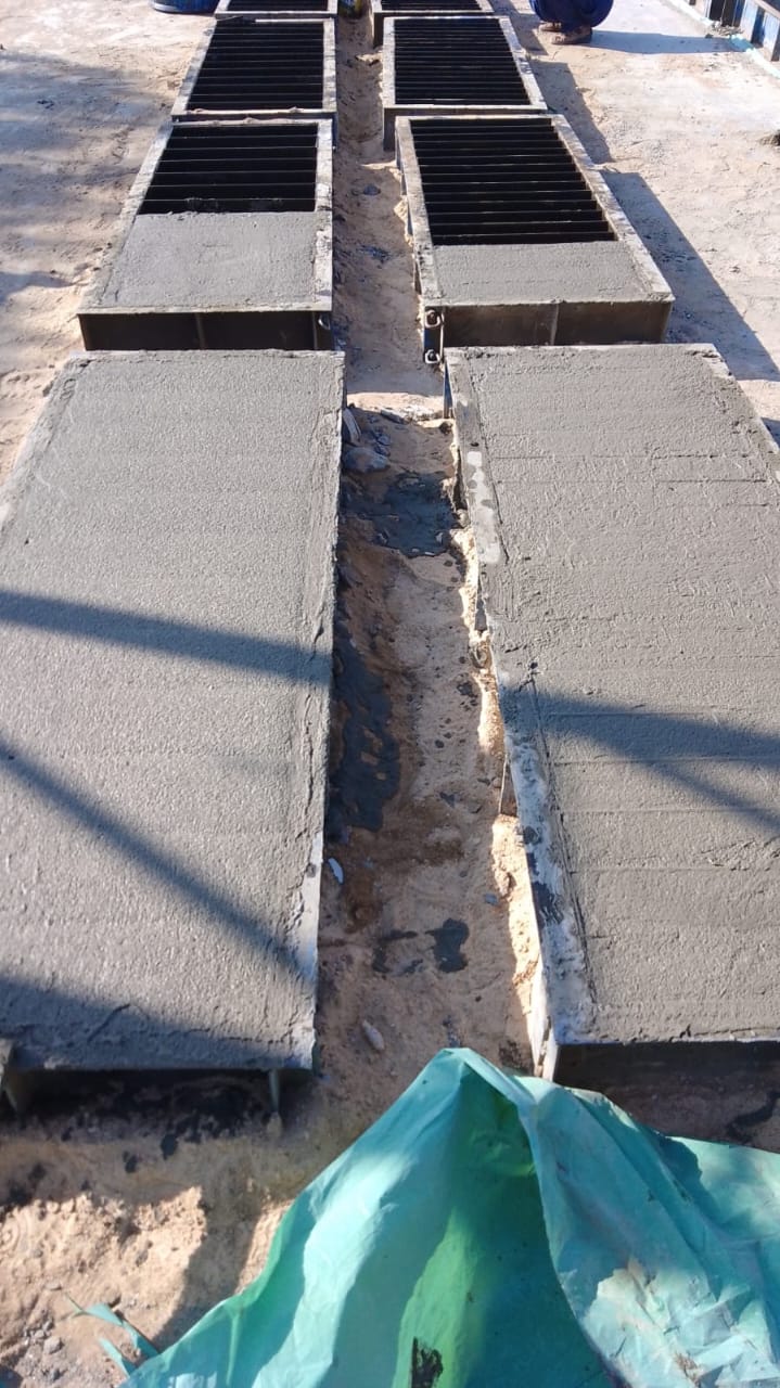 Hollow foam concrete blocks showing lightweight structure
